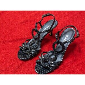 Vaneli 7.5 N Vero Cuoio Black & Purple 3" High Heels